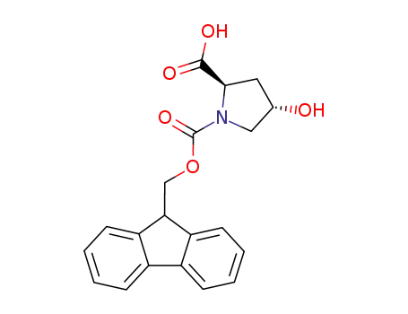 Molecular Structure of 139262-20-7 ((2R,4S)-N-ALPHA-(9-FLUORENYLMETHOXYCARBONYL)-4-HYDROXYPYRROLIDINE-2-CARBOXYLIC ACID)