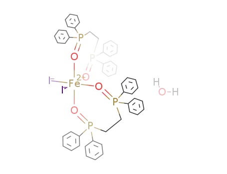 Molecular Structure of 89905-98-6 (diiodobis(1,2-ethylene bis(diphenylphosphine oxide))iron(II)*H<sub>2</sub>O)