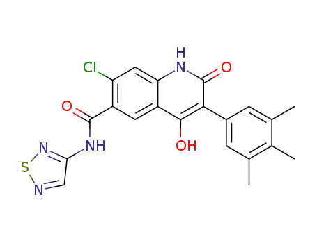 7-chloro-4-hydroxy-2-oxo-3-(3,4,5-trimethyl-phenyl)-1,2-dihydro-quinoline-6-carboxylic acid [1,2,5]thiadiazol-3-ylamide