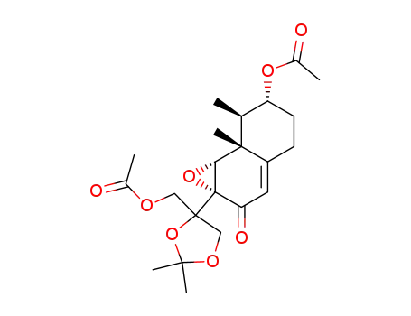 Acetic acid 4-((1aS,6R,7R,7aR,7bR)-6-acetoxy-7,7a-dimethyl-2-oxo-4,5,6,7,7a,7b-hexahydro-2H-1-oxa-cyclopropa[a]naphthalen-1a-yl)-2,2-dimethyl-[1,3]dioxolan-4-ylmethyl ester