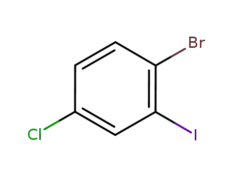 Molecular Structure of 148836-41-3 (1-BROMO-4-CHLORO-2-IODOBENZENE)