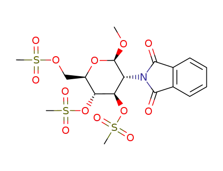 Molecular Structure of 357399-55-4 (methyl 2-phthalimido-2-deoxy-3,4,6-tris-(O-methanesulfonyl)-β-D-glucopyranoside)