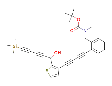 (2-{4-[2-(1-hydroxy-5-trimethylsilanyl-penta-2,4-diynyl)-thiophen-3-yl]-buta-1,3-diynyl}-benzyl)-methyl-carbamic acid <i>tert</i>-butyl ester