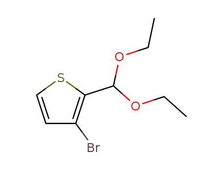Molecular Structure of 34042-95-0 (3-BROMOTHIOPHENE-2-CARBOXALDEHYDE DIETHYL ACETAL)