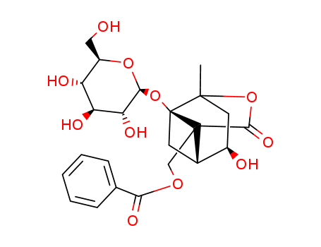 7-Oxatricyclo[4.3.0.03,9]nonan-8-one,9-[(benzoyloxy)methyl]-1-(b-D-glucopyranosyloxy)-4-hydroxy-6-methyl-, (1R,3R,4R,6S)-