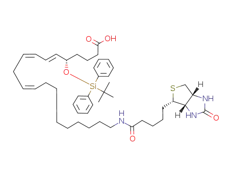 (6E,8Z,11Z)-(S)-5-(tert-Butyl-diphenyl-silanyloxy)-20-[5-((3aR,6S,6aS)-2-oxo-hexahydro-thieno[3,4-d]imidazol-6-yl)-pentanoylamino]-icosa-6,8,11-trienoic acid