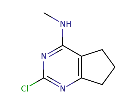 Molecular Structure of 76780-98-8 (2-chloro-N-methyl-6,7-dihydro-5H-cyclopenta[d]pyrimidin-4-amine(SALTDATA: FREE))