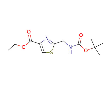 Molecular Structure of 96929-05-4 (tert-butyl (4-(ethoxycarbonyl)thiazol-2-yl)methylcarbamate)