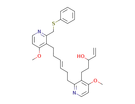 Molecular Structure of 211758-66-6 (5-{4-Methoxy-2-[(E)-6-(4-methoxy-2-phenylsulfanylmethyl-pyridin-3-yl)-hex-3-enyl]-pyridin-3-yl}-pent-1-en-3-ol)