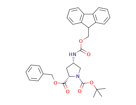(2S,4S)-4-(9H-fluoren-9-ylmethoxycarbonylamino)-pyrrolidine-1,2-dicarboxylic acid 2-benzyl ester 1-tert-butyl ester