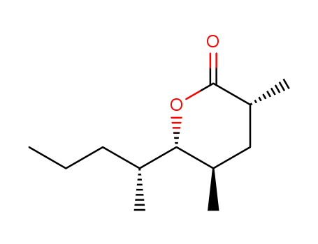 Molecular Structure of 103619-04-1 ((3R,5R,6S)-3,5-dimethyl-6-[(2R)-pentan-2-yl]tetrahydro-2H-pyran-2-one)