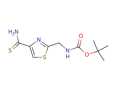 Molecular Structure of 182120-83-8 (2-(tert-butoxycarbonylaminomethyl)-1,3-thiazole-4-carbothioamide)