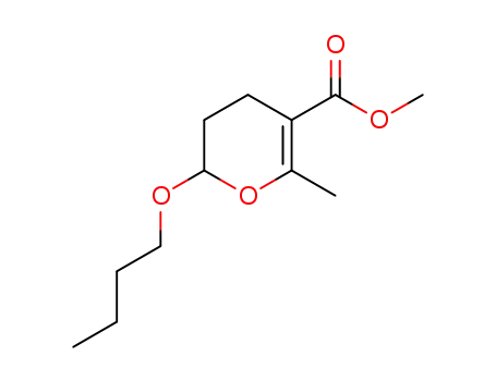 Molecular Structure of 1266617-35-9 (methyl 2-butoxy-6-methyl-3,4-dihydro-2H-pyran-5-carboxylate)