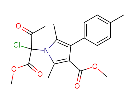 Molecular Structure of 98450-65-8 (1-<1-Chlor-1-(methoxycarbonyl)-2-oxopropyl>-2,5-dimethyl-4-(4-tolyl)-3-pyrrolcarbonsaeure-methylester)