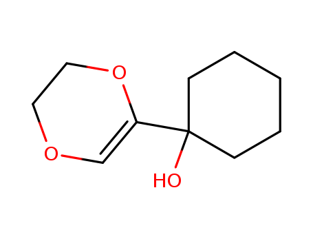 Molecular Structure of 101823-09-0 (Cyclohexanol, 1-(5,6-dihydro-1,4-dioxin-2-yl)-)