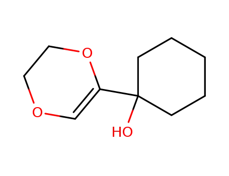 Molecular Structure of 101823-09-0 (Cyclohexanol, 1-(5,6-dihydro-1,4-dioxin-2-yl)-)