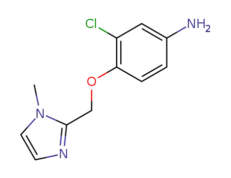 Molecular Structure of 179687-84-4 (Benzenamine, 3-chloro-4-[(1-methyl-1H-imidazol-2-yl)methoxy]-)