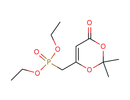 Molecular Structure of 81956-28-7 (Phosphonic acid, [(2,2-dimethyl-4-oxo-4H-1,3-dioxin-6-yl)methyl]-,
diethyl ester)