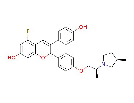 5-fluoro-3-(4-hydroxyphenyl)-4-methyl-2-{4-[(2S)-2-[(3R)-3-methylpyrrolidin-1-yl]propoxy]phenyl}-2H-chromen-7-ol