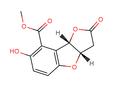methyl (3aS*,8bS*)-dihydro-7-hydroxy-3-oxofuro<3,2-b>benzo<2,1-d>furan-8-carboxylate