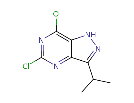 Molecular Structure of 607729-11-3 (1H-Pyrazolo[4,3-d]pyrimidine, 5,7-dichloro-3-(1-methylethyl)-)