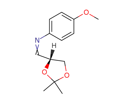Molecular Structure of 131613-92-8 ([1-((R)-2,2-Dimethyl-[1,3]dioxolan-4-yl)-meth-(E)-ylidene]-(4-methoxy-phenyl)-amine)