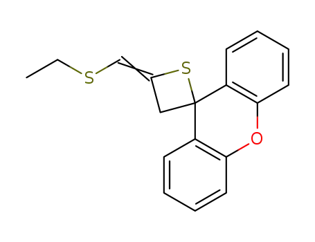 Molecular Structure of 106076-53-3 (Spiro[thietane-2,9'-[9H]xanthene], 4-[(ethylthio)methylene]-, (E)-)