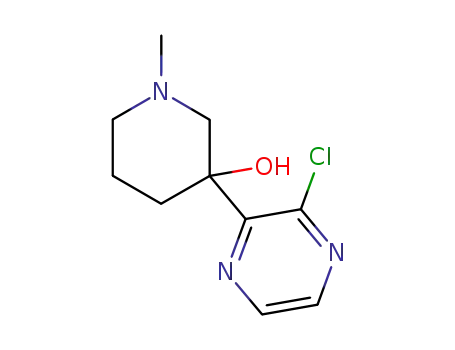 Molecular Structure of 138430-85-0 (3-Piperidinol, 3-(3-chloropyrazinyl)-1-methyl-)