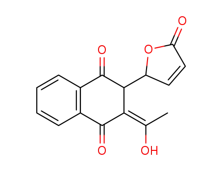 Molecular Structure of 129056-84-4 (1,4-Naphthalenedione,
2-(2,5-dihydro-5-oxo-2-furanyl)-2,3-dihydro-3-(1-hydroxyethylidene)-)