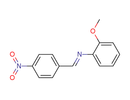 Molecular Structure of 156300-65-1 (Benzenamine, 2-methoxy-N-[(4-nitrophenyl)methylene]-, (E)-)