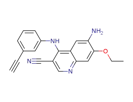 Molecular Structure of 1246087-09-1 (3-cyano-6-amino-7-ethoxy-4-(3-ethynylanilino)quinoline)