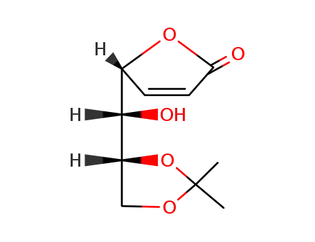 Molecular Structure of 127940-36-7 ((5R)-5-((S)-[((R)-2,2-dimethyl-1,3-dioxolan-4-yl)hydroxymethyl])-5H-furan-2-one)