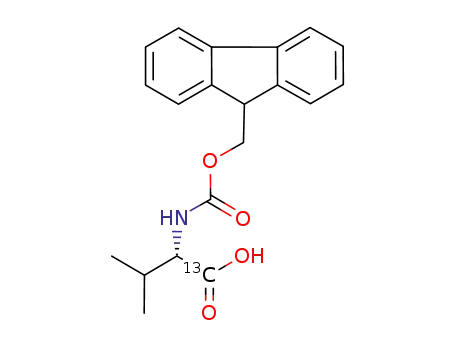 Molecular Structure of 286460-74-0 (N-(9-FLUORENYLMETHOXYCARBONYL)-L-VALINE-1-13C)