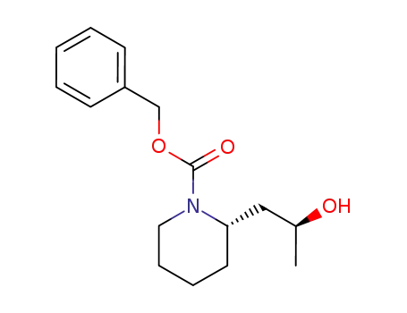 Molecular Structure of 251995-64-9 ((-)-benzyl (S)-2-[(S)-2-hydroxypropyl]piperidine-1-carboxylate)