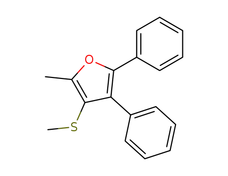 Molecular Structure of 88319-95-3 (Furan, 2-methyl-3-(methylthio)-4,5-diphenyl-)