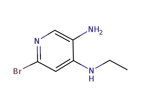 Molecular Structure of 935279-24-6 (2-bromo-N<sup>4</sup>-ethyl-5-nitro-3,4-pyridinediamine)