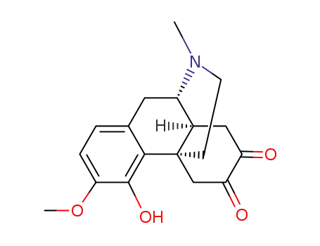 Molecular Structure of 510-43-0 (<i>ent</i>-4-hydroxy-3-methoxy-17-methyl-morphinane-6,7-dione)