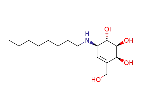 4-Cyclohexene-1,2,3-triol, 4-(hydroxymethyl)-6-(octylamino)-,
(1S,2S,3S,6R)-