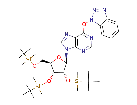 Molecular Structure of 927818-51-7 (O<sup>6</sup>-(1H-benzo[d][1,2,3]triazol-1-yl)-2',3',5'-tris-O-(tert-butyldimethylsilyl)inosine)