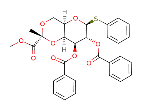 phenyl 4,6-O-[1-(R)-(methoxycarbonyl)ethylidene]-2,3-di-O-benzoyl-1-thio-β-D-galactopyranoside