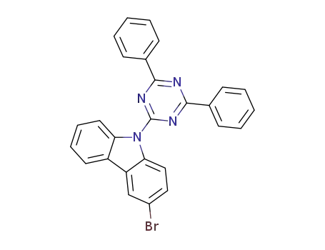Molecular Structure of 1266389-17-6 (3-bromo-9-(4,6-diphenyl-[1,3,5]triazin-2-yl)-9H-carbazole)
