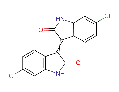 Molecular Structure of 676157-93-0 (2H-Indol-2-one,
6-chloro-3-(6-chloro-1,2-dihydro-2-oxo-3H-indol-3-ylidene)-1,3-dihydro-)