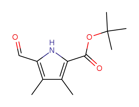 Molecular Structure of 59435-12-0 (1H-Pyrrole-2-carboxylic acid, 5-formyl-3,4-dimethyl-, 1,1-dimethylethyl
ester)