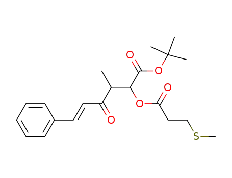 Molecular Structure of 1097736-16-7 ((E)-tert-butyl 3-methyl-2-(3-(methylthio)propanoyloxy)-4-oxo-6-phenylhex-5-enoate)
