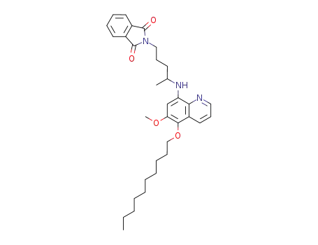 Molecular Structure of 81359-10-6 (5-(n-Decoxy)-6-methoxy-8-(1-methyl-4-phthalimidobutylamino)quinoline)