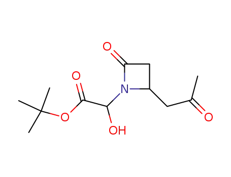 Molecular Structure of 68485-91-6 (Hydroxy-[2-oxo-4-(2-oxo-propyl)-azetidin-1-yl]-acetic acid tert-butyl ester)