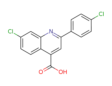 Molecular Structure of 6338-16-5 (7-chloro-2-(4-chlorophenyl)quinoline-4-carboxylic acid)