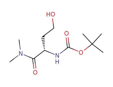 Molecular Structure of 189017-50-3 (Carbamic acid, [(1S)-1-[(dimethylamino)carbonyl]-3-hydroxypropyl]-,
1,1-dimethylethyl ester)