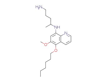 Molecular Structure of 81358-90-9 (N<sup>4</sup>-(5-Hexyloxy-6-methoxy-quinolin-8-yl)-pentane-1,4-diamine)
