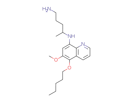 Molecular Structure of 108190-09-6 (N<sup>4</sup>-(6-Methoxy-5-pentyloxy-quinolin-8-yl)-pentane-1,4-diamine)